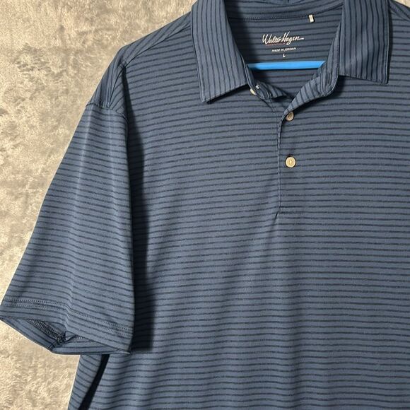 Walter Hagen Blue Striped Short Sleeve Goof Polo Size Large - Picture 6 of 8